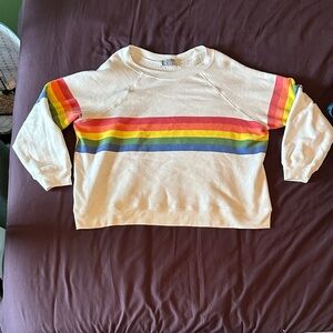Boxy oversized Rainbow Striped Sweatshirt